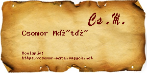 Csomor Máté névjegykártya